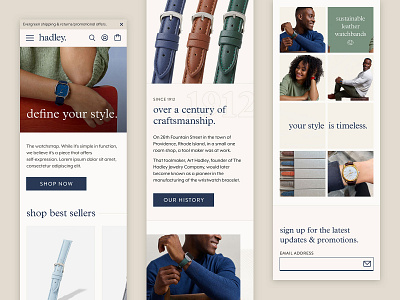 hadley - mobile screens ecommerce ecommerce design shopify ui ui design ux ux design web design
