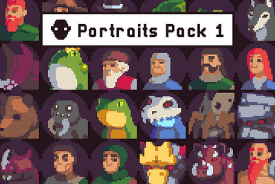 Free 39 Portraits Pixel Art Game Assets 2d character fantasy gamedev indie game pixel art pixelart portraits rpg