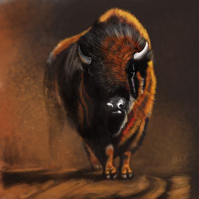 Bison american bison badass logo buffalo bull