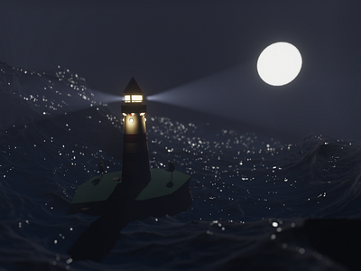 Lighthouse 3d blender blender3d cinema4d cute illustration isometry lowpoly