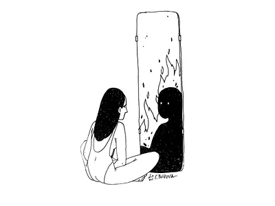 Mirror creepy dribbleweeklywarmup ink inktober inktober2020 spooky spooky season