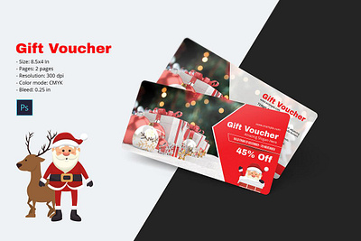 Christmas Gift Voucher Template christmas gift voucher christmas voucher cupon discount voucher gift voucher holiday voucher multipurpose voucher photoshop template psd shop