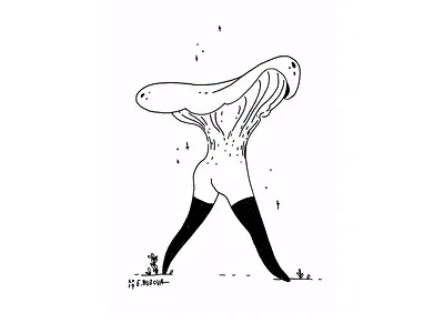 Mushroom attractive dribbbleweeklywarmup halloween inktober inktober2020 legs mushroom spooky spooky season