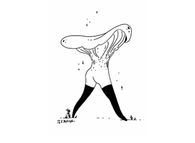 Mushroom attractive dribbbleweeklywarmup halloween inktober inktober2020 legs mushroom spooky spooky season