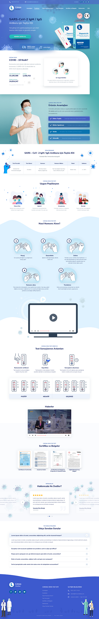 corona landing blue corona doctor illustration landingpage rapid test ux uı uıdesign