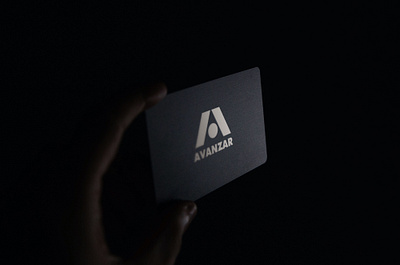 Avanzar Card app black branding cards design flat geometry logotype minimal shape typography