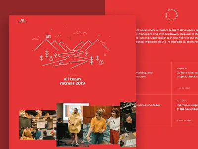 all treat site illustration landing page layout meetup remote work retreat scroll animations webflow website website design