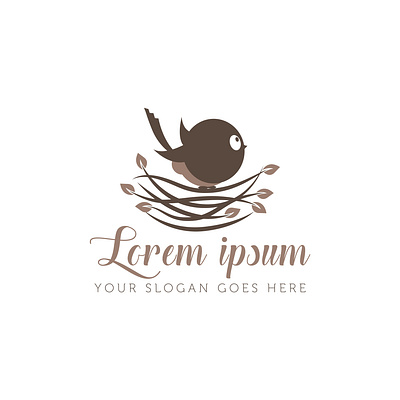 Bird and birds nest logo design abstract airmail animal business company creative logo design flat icon logo logotype modern nest symbol typography vector