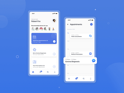 MyDoc Homepage and appointments application best shot cool mobile trending ui uiux ux
