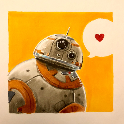 BB8 - Star Wars fan art bb8 copic marker copics droid force awakens illustration robot star wars