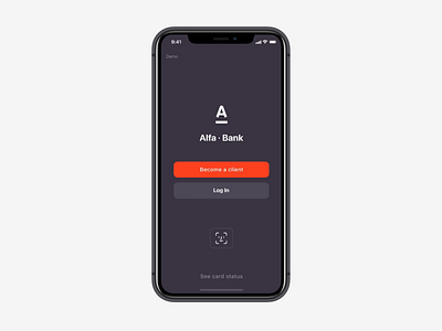 Login alfa bank app bank design home screen ios login minimal mobile numbers password pin redisign ui ux