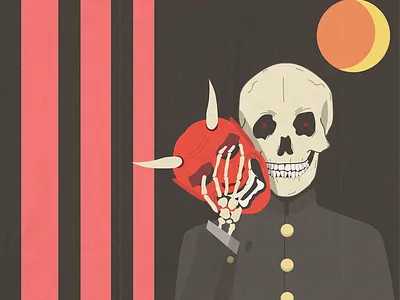 Behind the Mask artwork design digital art digital illustration game design halloween illustration illustrator japanese japanese art japanese culture line art oni oni mask spooky vector vector art video game weekly warm up