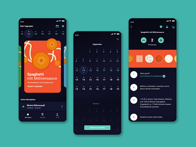 Dark UI for recipe App app creative dark app dark mode dark ui design ios