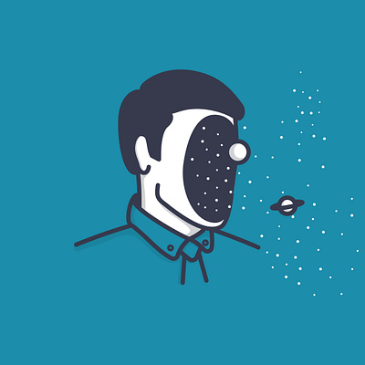 Space Face 404 Not Found burnt design faceless hole illustration planet space vector