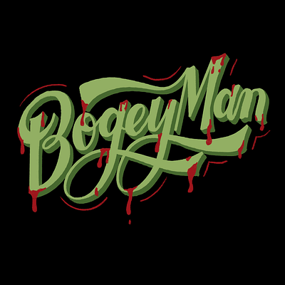 Bogeyman design halloween illustration letter lettering procreate typography word