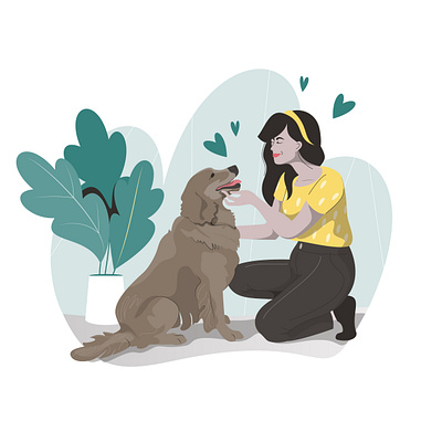 Petting Dogs is Good for Your Health best friends design dog dogs figuredrawing illustration