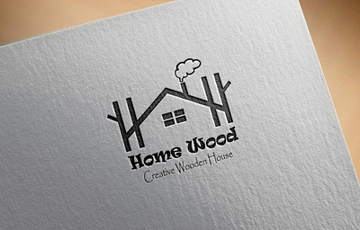 Home wood Logo branding design flat logo minimal