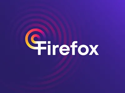 Firefox Logo Concept branding browser circles fire firefox fox gradient icon identity letter f lettering lettermark logo rays ripples signal stripes tail typography waves