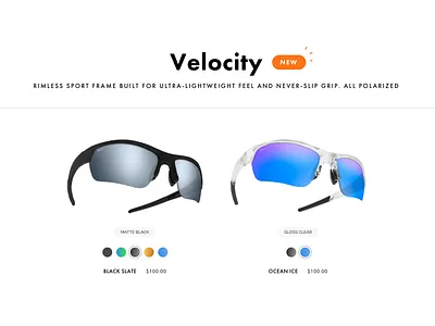 Sunglasses Color Selection UI Design clean ui cro easy to use ecommerce funnel shopify sunglasses typogaphy ui uiux