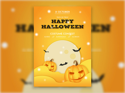 HALLOWEEN POSTER design flat flyer halloween illustration poster pumpkin typography ui vector web weekly warm up