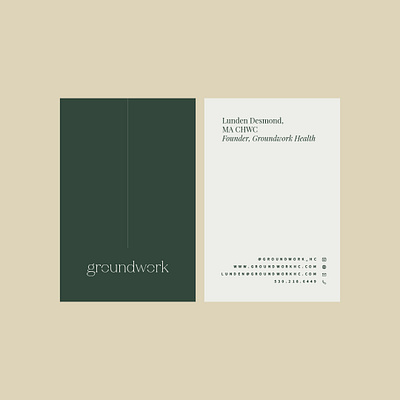 Groundwork Health | Business Cards, Flatlay brand design brand identity branding branding and identity business card design logo