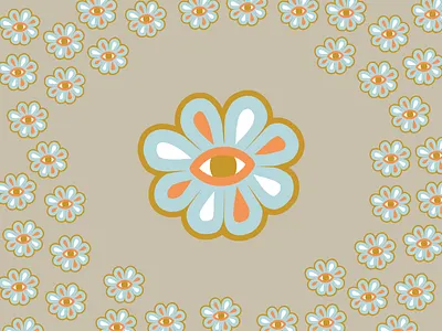 Looking to Grow color design eye flower illustration look looking pattern rough sticker