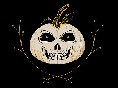 Spooky Pumpkin Skull dribbleweeklywarmup halloween illustration pumpkin skull spooky