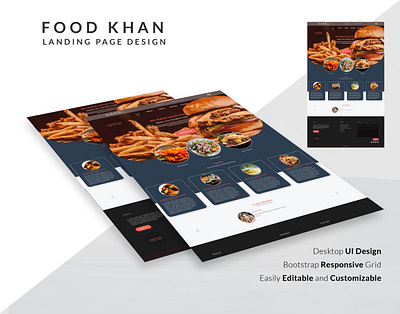 Resturant Company Landing Page Design animation app branding design logo typography ui ux web website