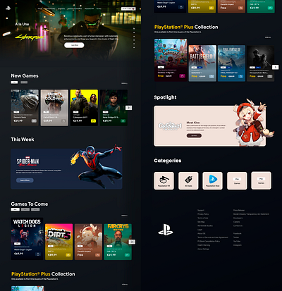 Playstation Store Redesign clean design flat games minimal playstation ps4 ps5 ui ux web website