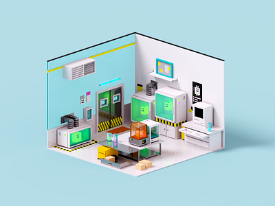 Makerspace 3d alien creature illustration lab magicavoxel makerspace render voxel voxelart