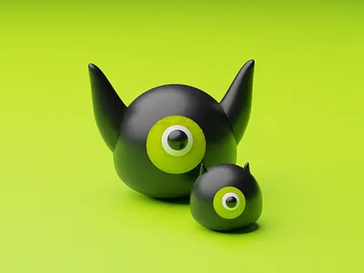 Ecto - The One Eyed Monster 3d 3dart art blender blender 3d blender3dart character design dribbbleweeklywarmup halloween illustration illustrator monster weeklywarmup