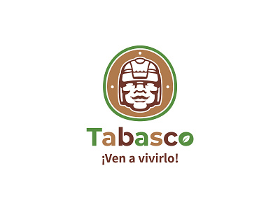 Tabasco face illustration leaf logo nature olmec tourism