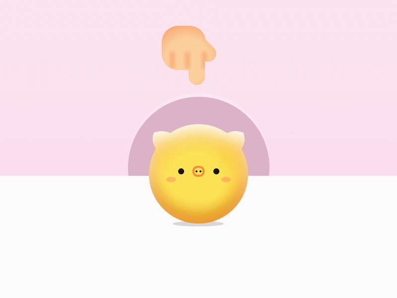 临摹自菜大师的Q弹动画 design icon 动效练习 猪头 表情