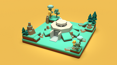 Asset Forge Daily build: Bunker 3d art asset forge blender3d bunker illustration low poly render