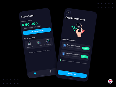 Rocket Loan App app customer loan dark mode finance finance app ios loan mobile app design ui ux