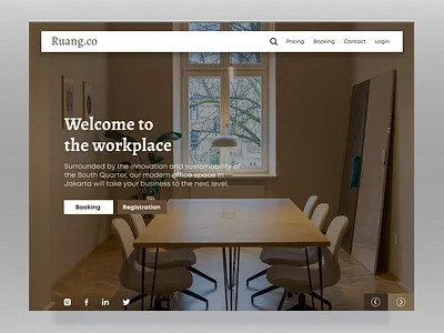 Co-working Space Landing Page design landingpage ui ux web