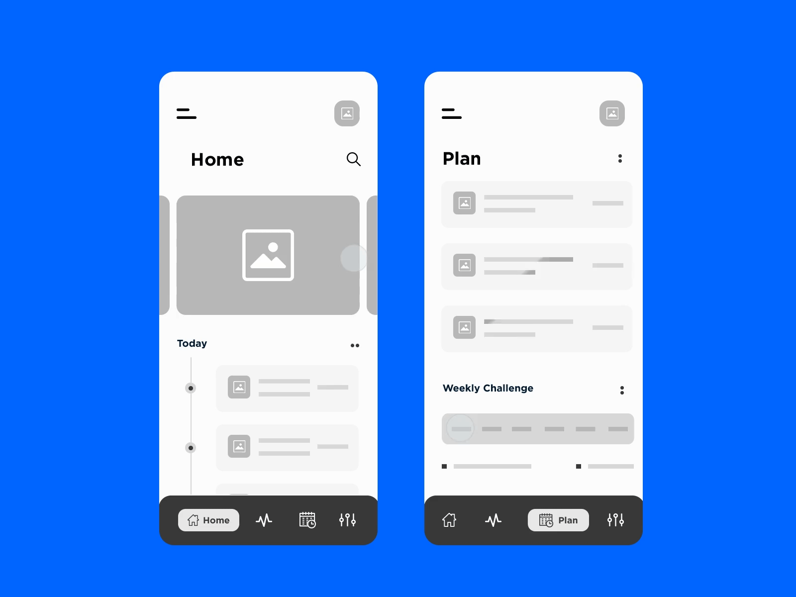 Plan cards App Wireframe gif animation animation app application chart clean gif hign fidelity low fidelity minimal mobile uiux wirefram app wireframe kit