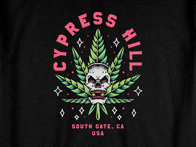 Skull Cannabis artwork bandmerch bodilpunk cannabis clothing drawing illustration marijuana merchandise pointillism skull tattoo traditional