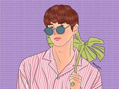 Kang Daniel Here!! xD artwork character design digital drawing fanart illustration illustrator kpop portrait