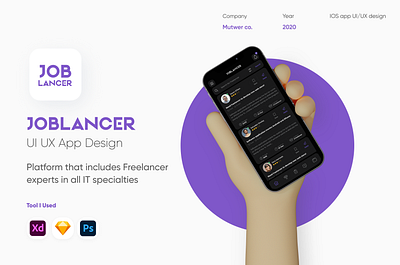 Joblancer UI UX app design 3d art design illustraion illustration jobs mockup typography ui uidesign uiux ux