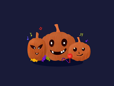 Halloween Graphic - Singing Pumpkin adobe animate animated banner cartoon cute art cute illustration design halloween halloween design hand drawn happiness happy happy holidays holiday html 5 illustration motion procreate pumpkin singing