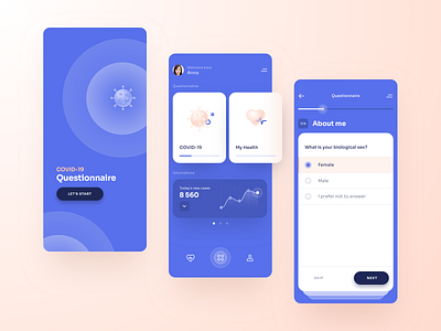 COVID-19 Questionnaire app clean covid design ios mobile mobile app questionnaire ui ux virus