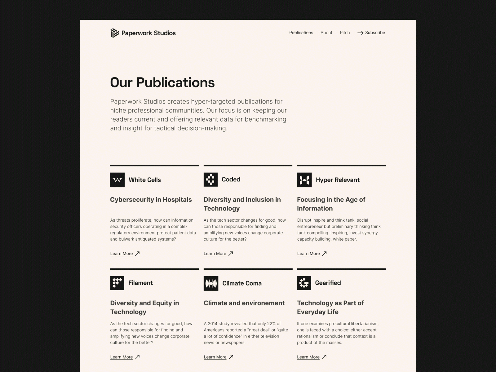 Paperwork Studios website - other pages about brutalist clean faq journalism midcentury minimal modernist publications simple typographic typography ui ui ux ui design ux web design website