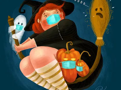 Halloween2020 bodypositive book broom character children children book illustration design ghost halloween human illustraion illustration illustrator kidsillustration pumpkin typography woman