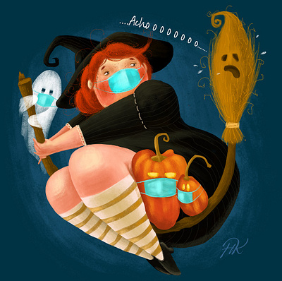 Halloween2020 bodypositive book broom character children children book illustration design ghost halloween human illustraion illustration illustrator kidsillustration pumpkin typography woman