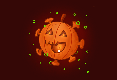 Happy Halloween - Stay Safe cartoon character covid digital art dribbble flat funny graphicdesign halloween icon illustration mascot outline procreate pumpkin scary spooky stay safe wallpaper weekly warm up