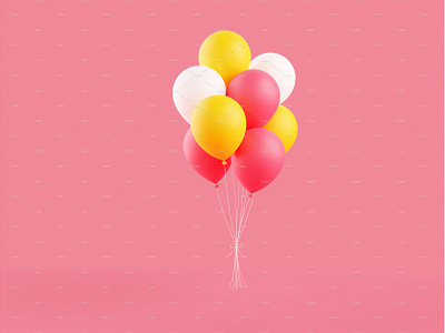 Colorful balloons 3d render