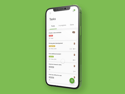 Business Management Mobile App android animation app application calendar green iphone 12 management app mobile motion tasks ui