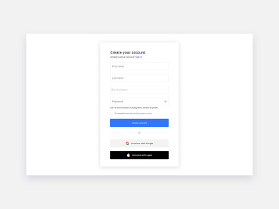 Sign Up Form create account design flat minimal register registration form sign up signup signupform ui web