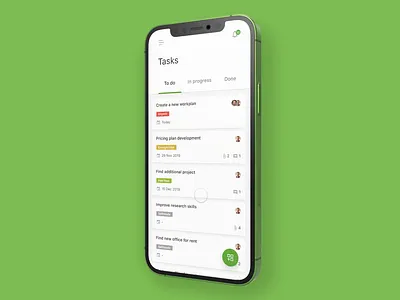 Business Management Mobile App android animation app application calendar green iphone 12 management app mobile motion tasks ui